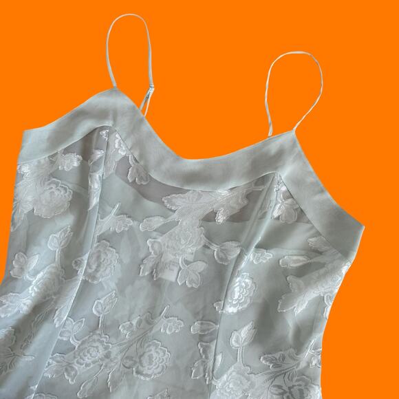 00's vintage green chiffon y2k lingerie fairy slip dress LARGE - Picture 5 of 10